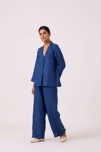 Yasnaya Ink Blue Linen Jacket