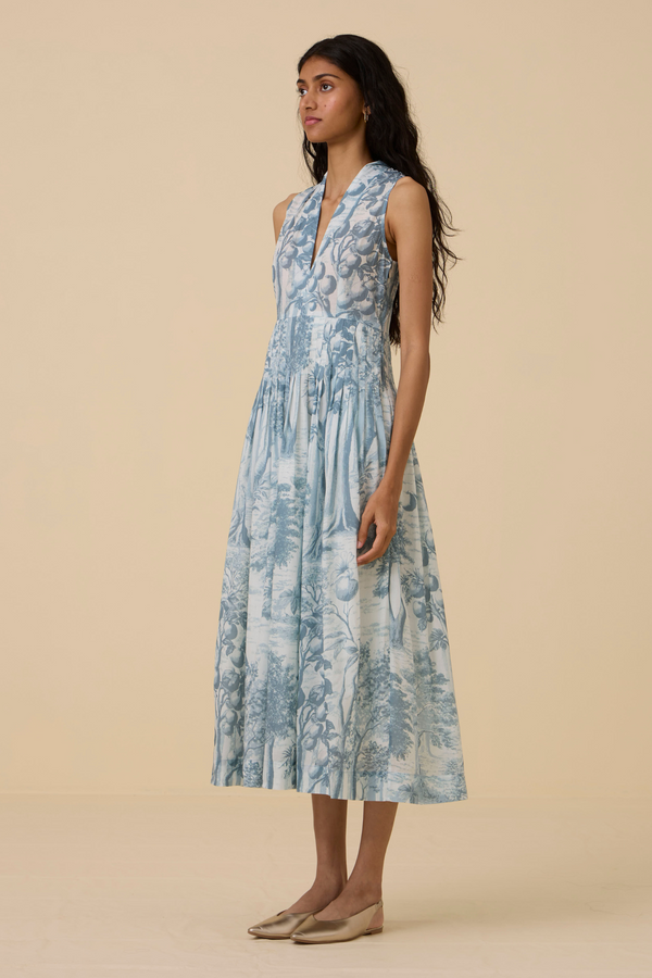 Aarini Blue Print Dress