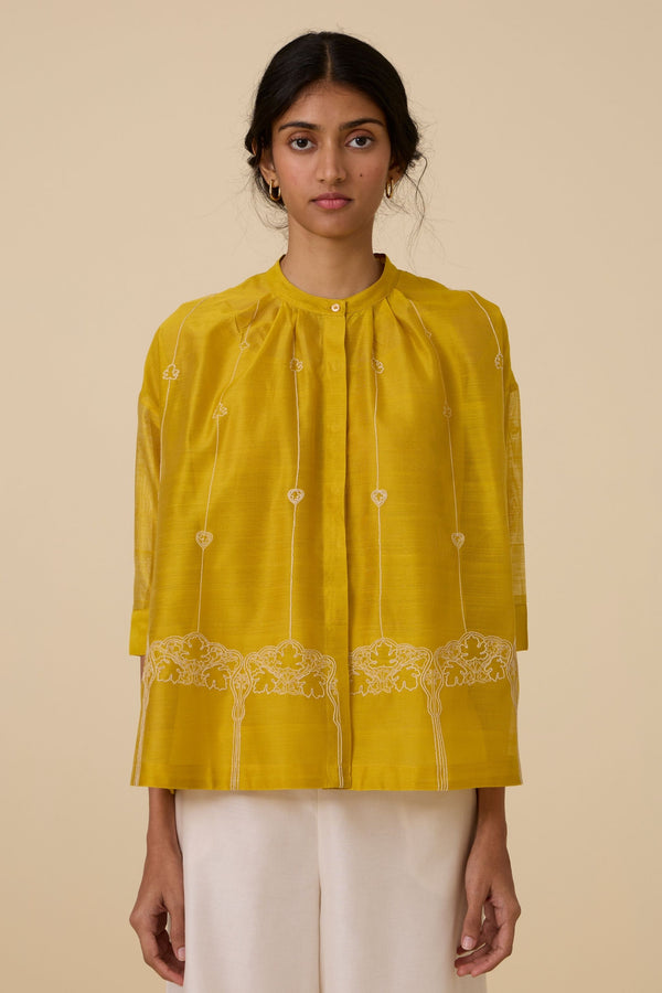 Sabeen Yellow Embroidered Top