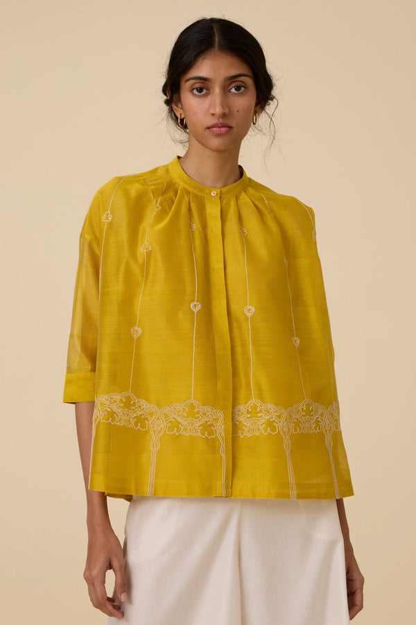 Sabeen Yellow Embroidered Top