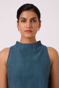 Ernest Blue Handwoven Cropped Top