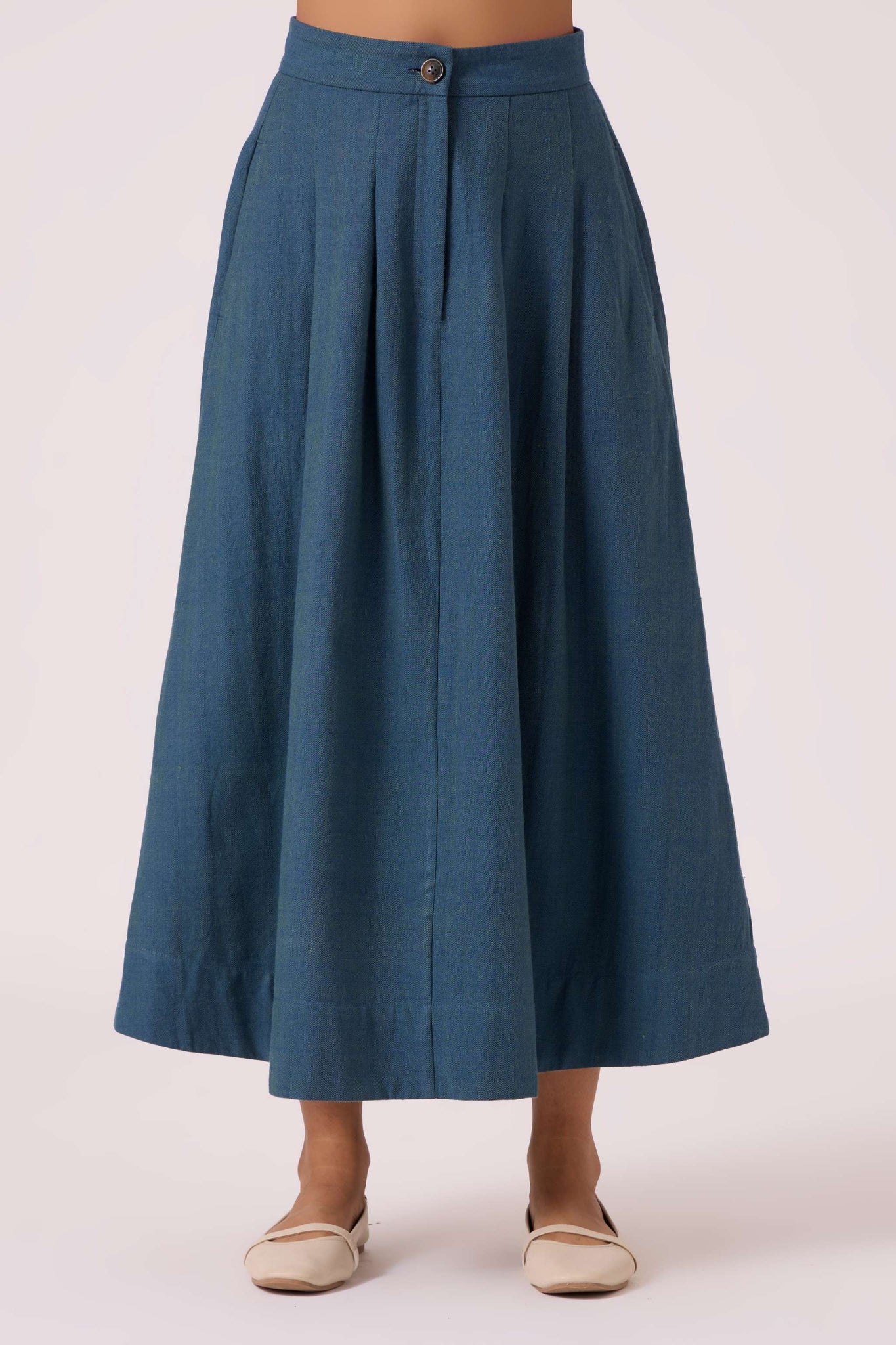 Eliot Blue Handwoven Skirt