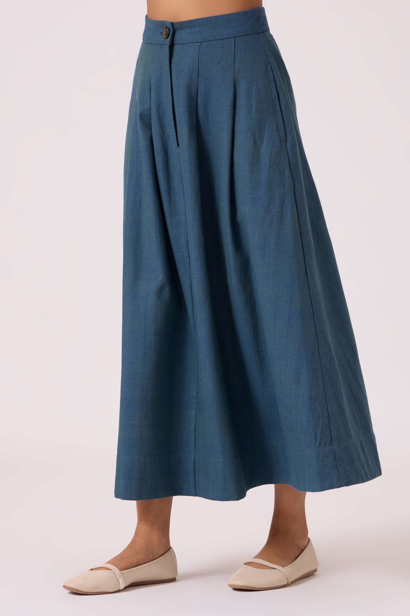 Eliot Blue Handwoven Skirt