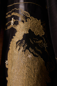 Zuben Zodiac Black Handwoven Embroidered Saree
