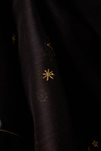 Zuben Zodiac Black Handwoven Embroidered Saree