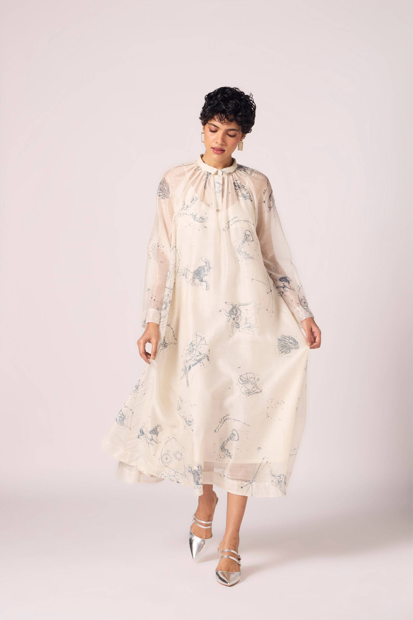 Cheryl Zodiac Print Handwoven Dress