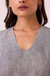 Huxley Houndstooth Linen Top