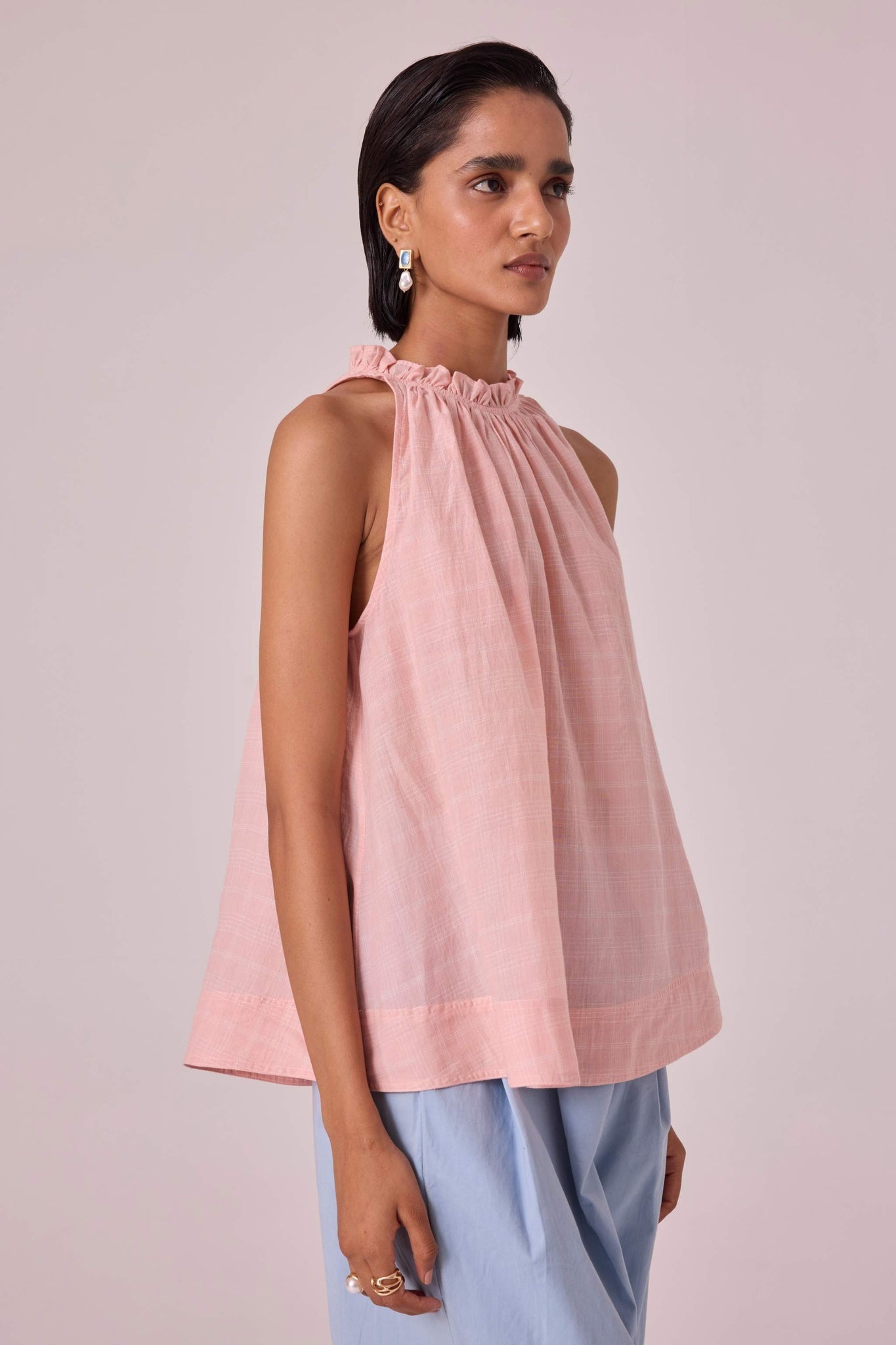 Kocho Pink Handwoven Halter Top