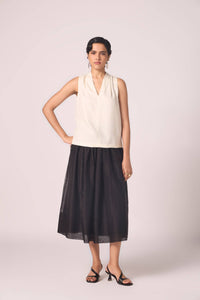 Sahir Black Handwoven Skirt