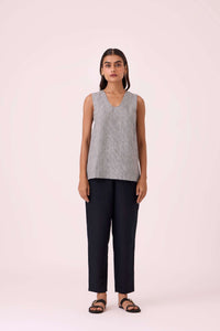 Huxley Houndstooth Linen Top