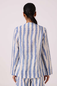 Dimtri Blue Striped Ikat Jacket