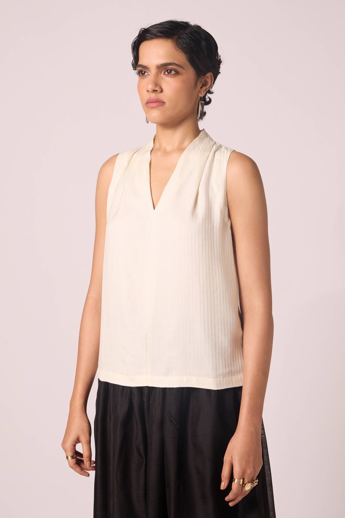Lumas Off White Silk Top