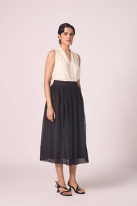 Sahir Black Handwoven Skirt