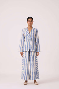 Dimtri Blue Striped Ikat Jacket