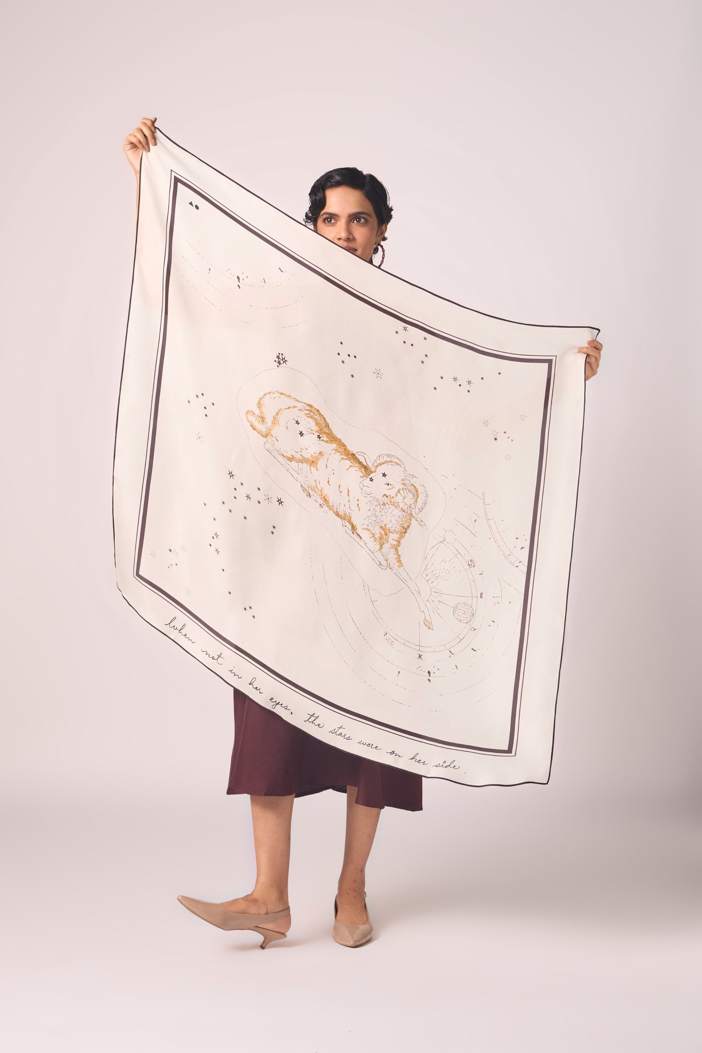 Aries Printed Satin Scarf