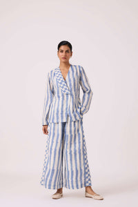 Dimtri Blue Striped Ikat Jacket