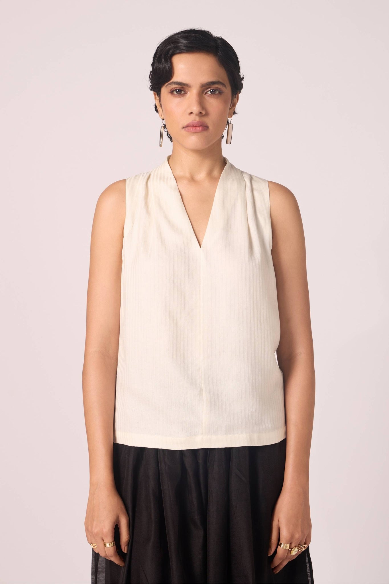 Lumas Off White Silk Top