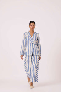Dimtri Blue Striped Ikat Jacket