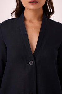 Darcy Black Linen Jacket