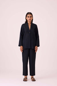 Darcy Black Linen Jacket