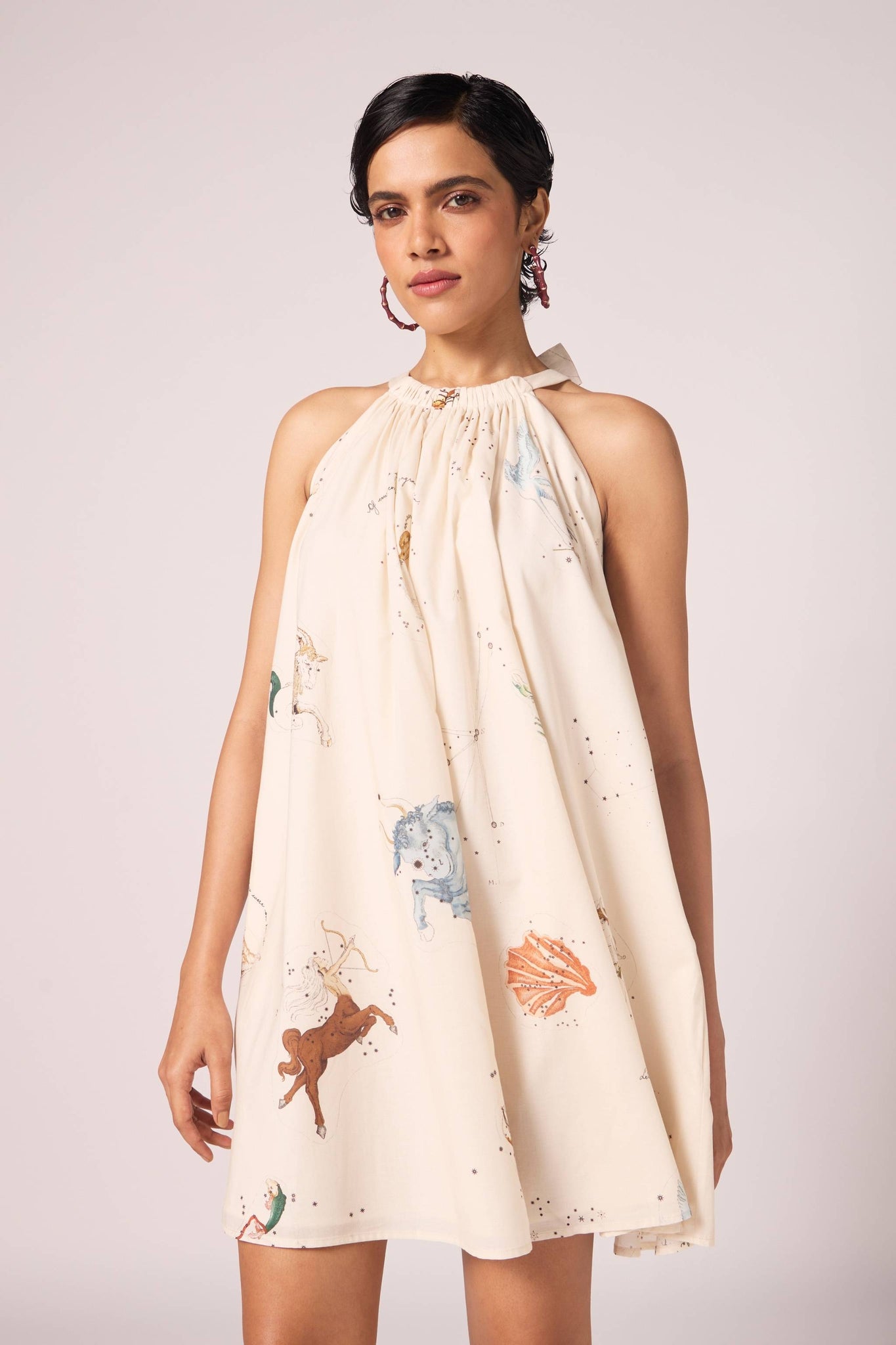 Chica Zodiac Print Cotton Dress