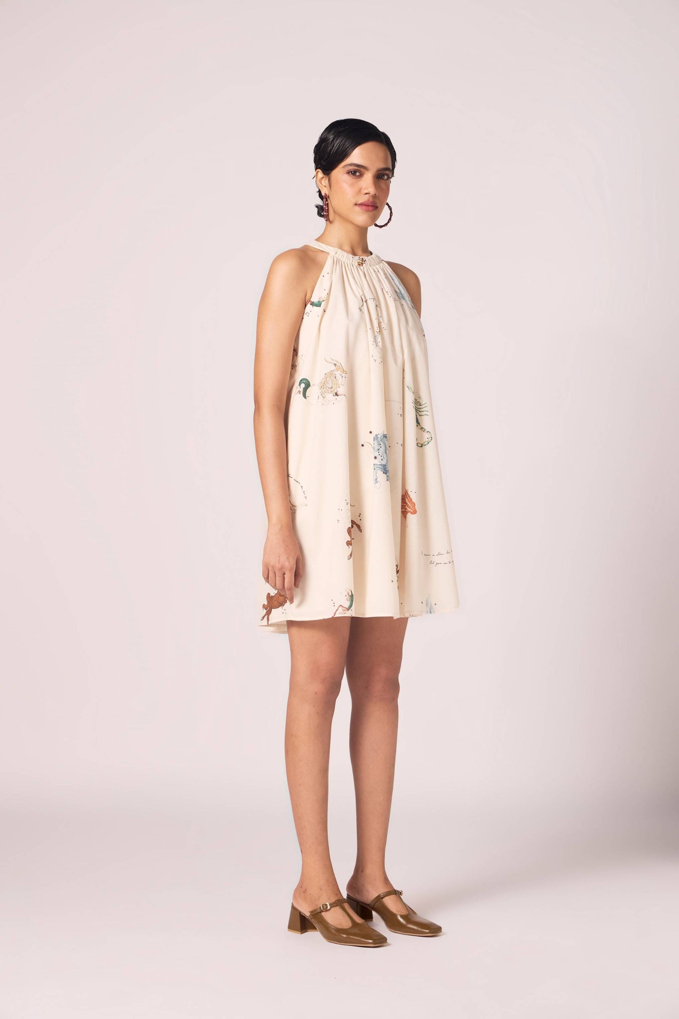 Chica Zodiac Print Cotton Dress