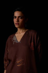 Stad Brown Zodiac Print Shift Dress