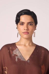 Stad Brown Zodiac Print Shift Dress
