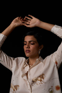 Joyce Zodiac Print Cotton Shirt