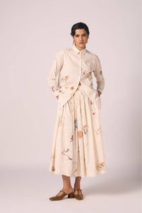 Joyce Zodiac Print Cotton Shirt