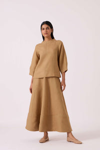 Bertie Tan Linen Top