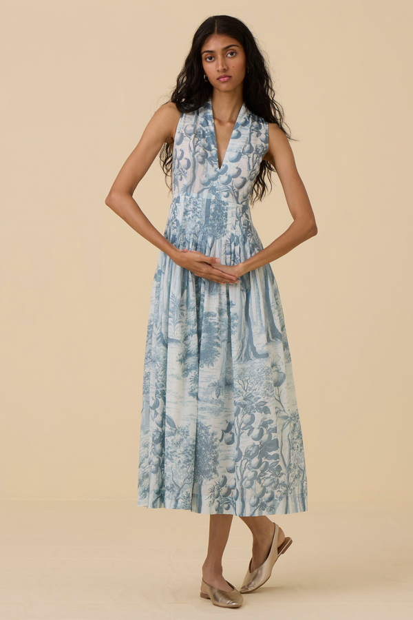 Aarini Blue Print Dress