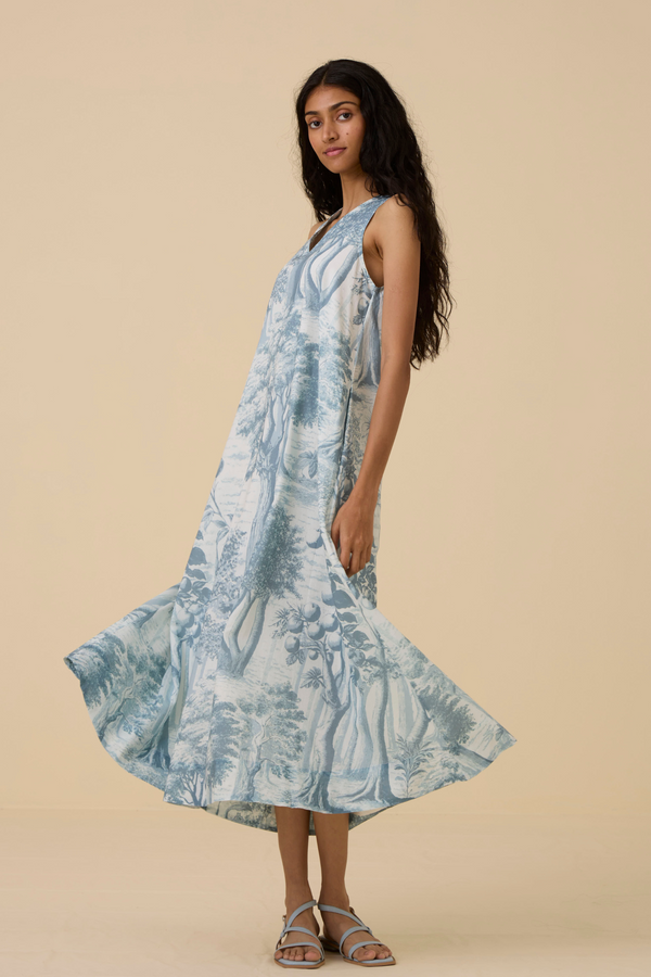 Riaz Blue Print Maxi Dress