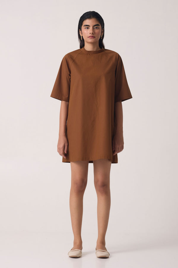 Thea Brown Cotton Dress