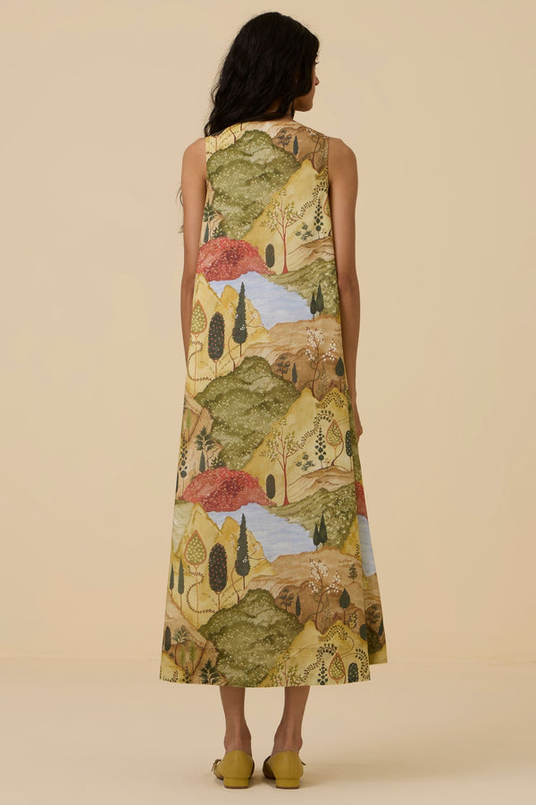 Riaz Ochre Print Maxi Dress