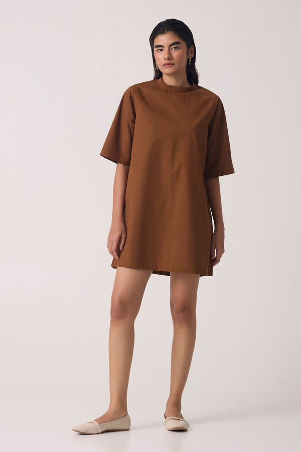 Thea Brown Cotton Dress