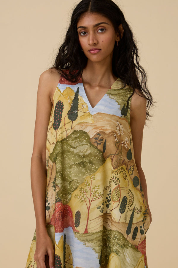 Riaz Ochre Print Maxi Dress