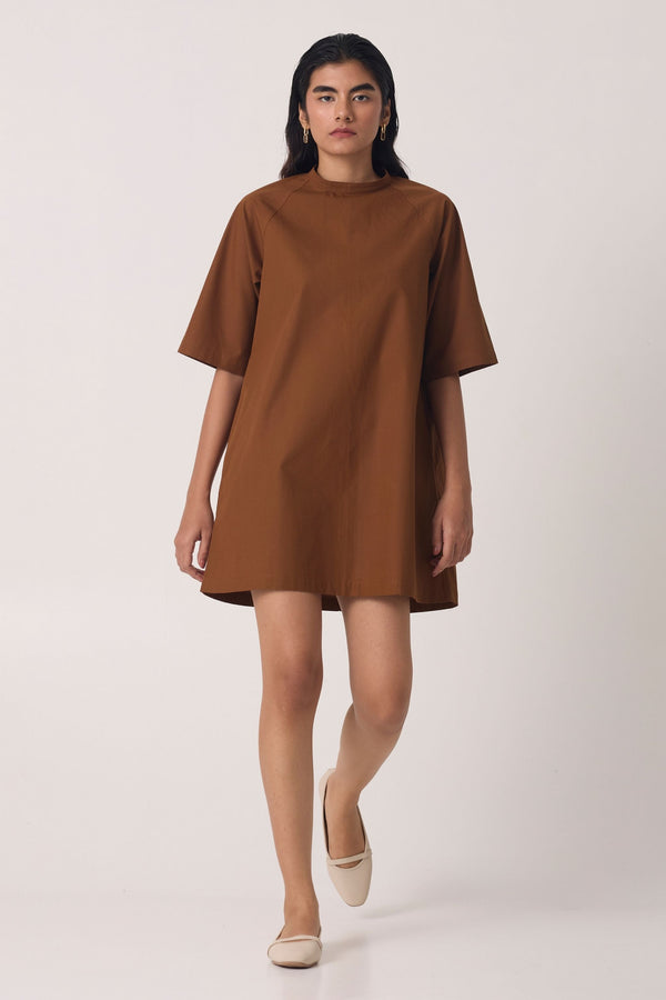 Thea Brown Cotton Dress