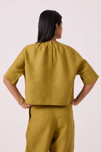 Bourne Olive Linen Top