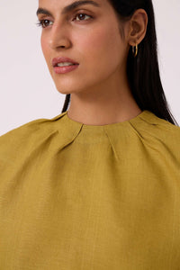 Bourne Olive Linen Top