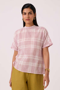 Ursula Checkered Handwoven Top