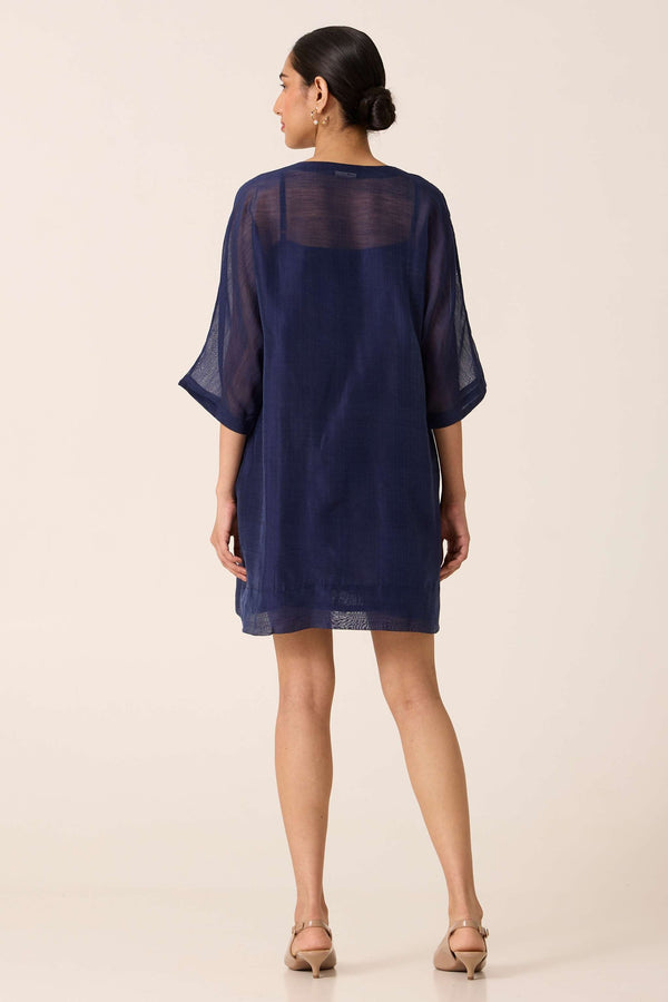 Stad Navy Chikankari Dress