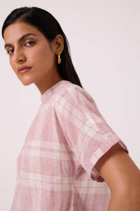 Ursula Checkered Handwoven Top