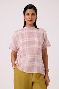 Ursula Checkered Handwoven Top