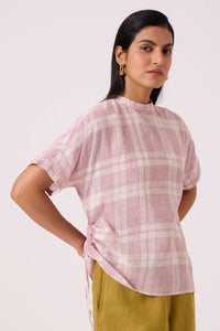 Ursula Checkered Handwoven Top