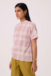 Ursula Checkered Handwoven Top
