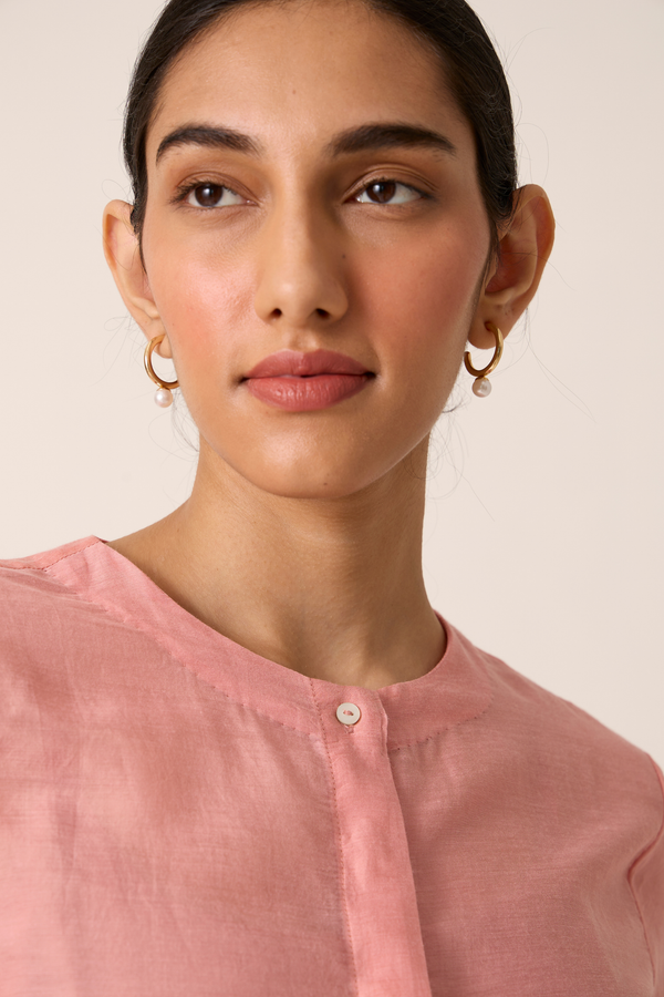 Naidu Pink Chikankari Top