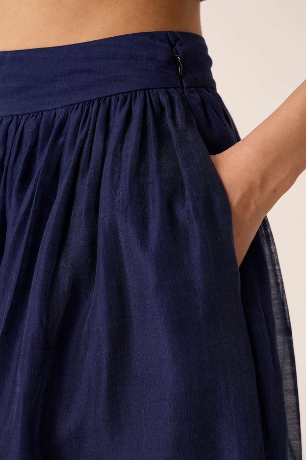 Amrita Navy Handwoven Skirt