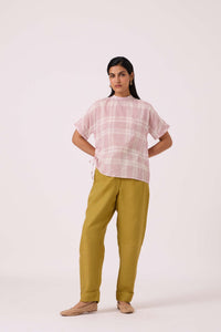 Ursula Checkered Handwoven Top