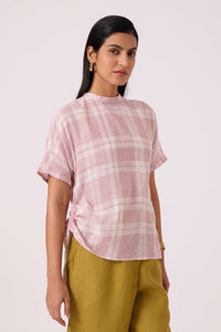 Ursula Checkered Handwoven Top